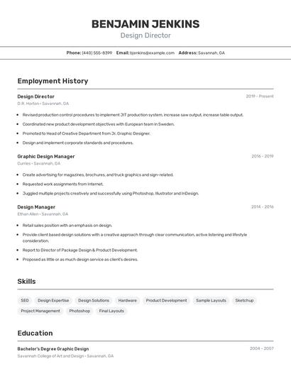Design Director Resume