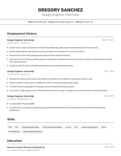 Resume example 2