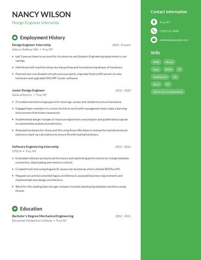 Resume example 4