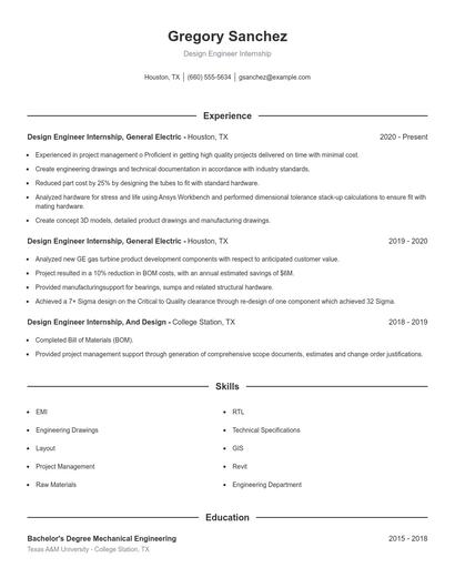 Resume example 1