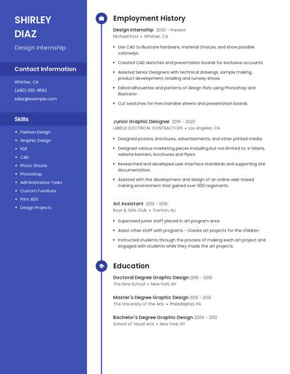 Design Internship Resume