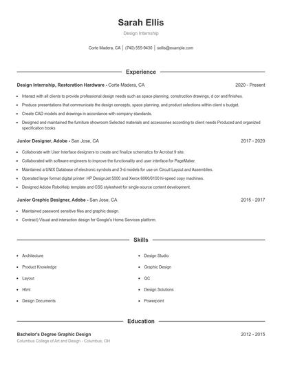 Resume example 1
