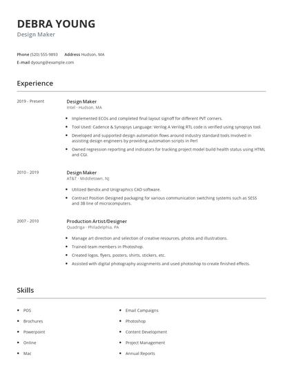 Design Maker Resume