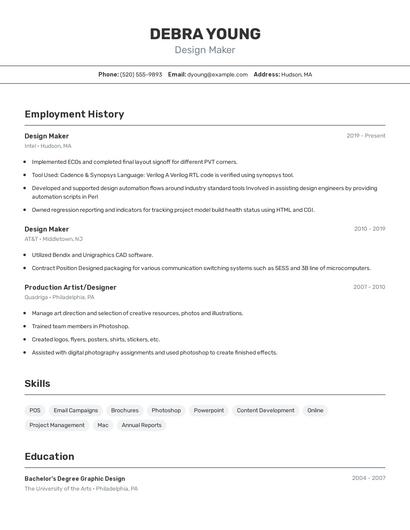 Design Maker Resume