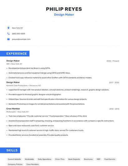 Design Maker Resume
