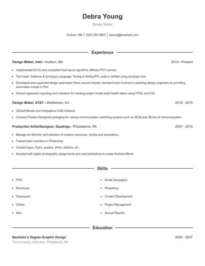 Design Maker Resume