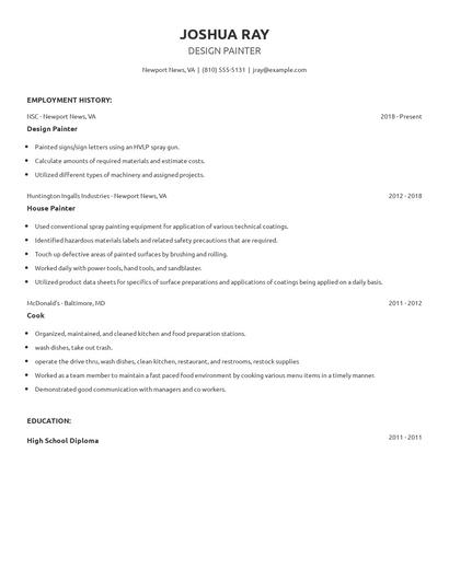 Design Painter Resume