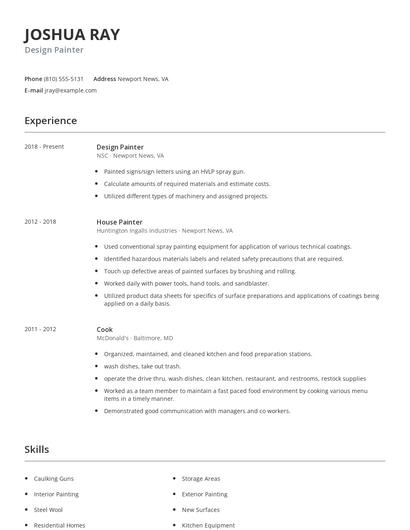 Design Painter Resume