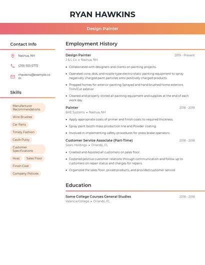 Design Painter Resume