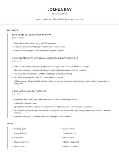 Design Painter Resume