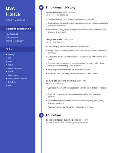 Design Volunteer Resume