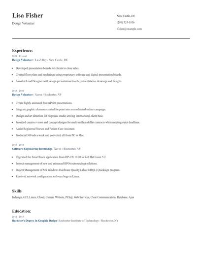 Design Volunteer Resume
