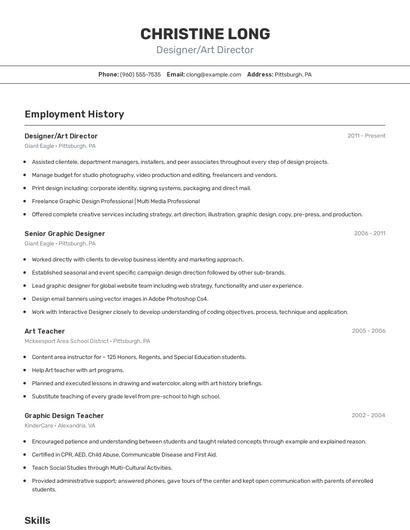 Resume example 2