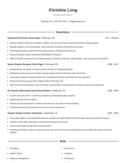 Resume example 1