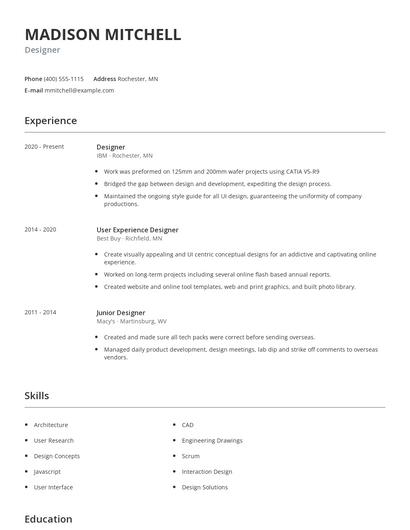 Designer Resume