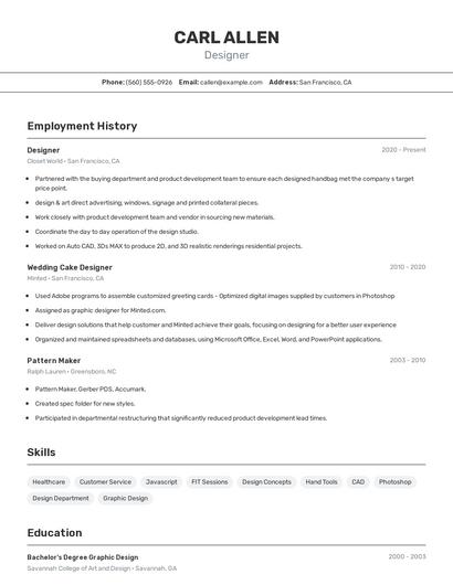 Resume example 2