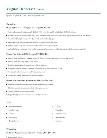 Designer Resume