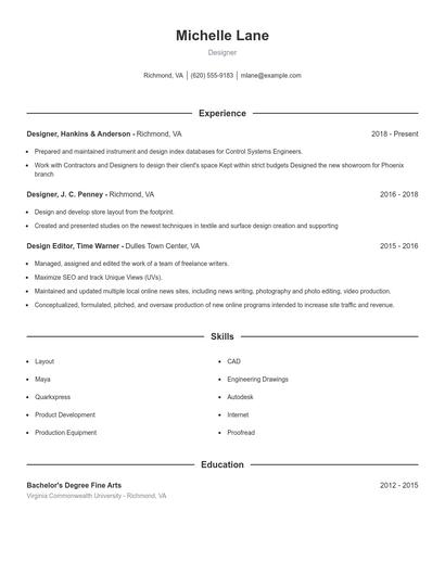 Resume example 1