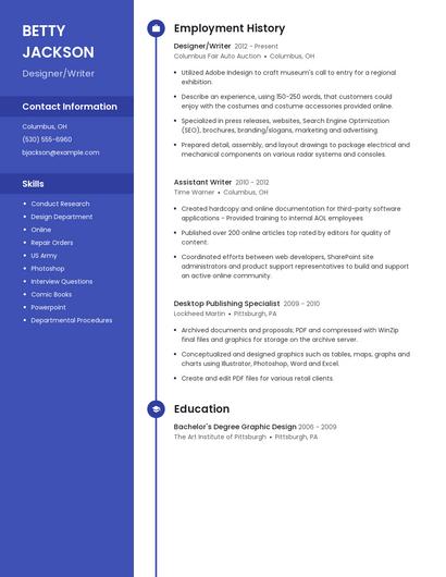 Designer/Writer Resume