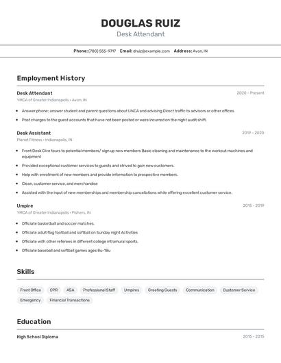 Resume example 2