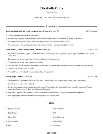 Resume example 1