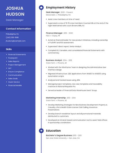Resume example 4