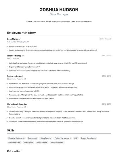 Resume example 2