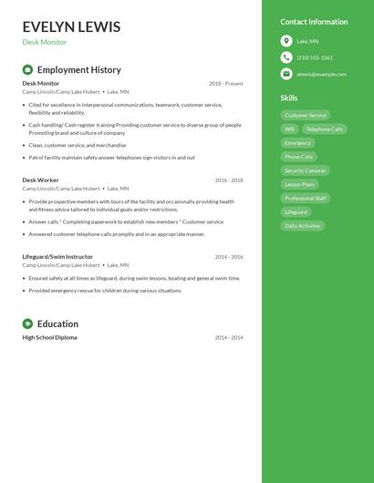 Desk Monitor Resume
