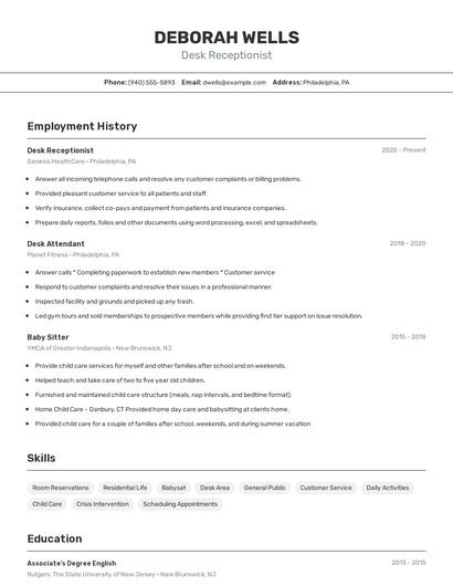 Resume example 2