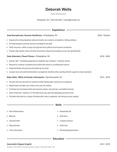 Resume example 1