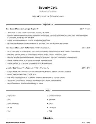 Resume example 1