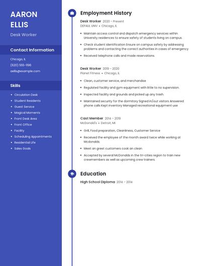 Desk Worker Resume