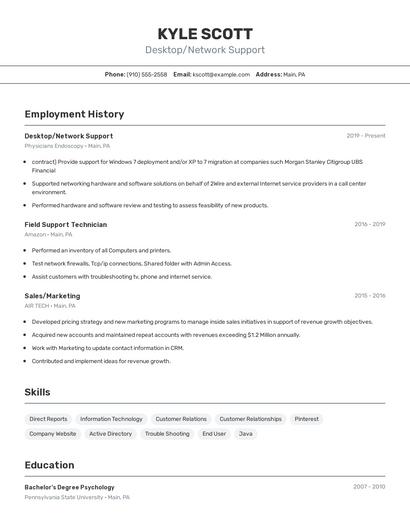 Resume example 2