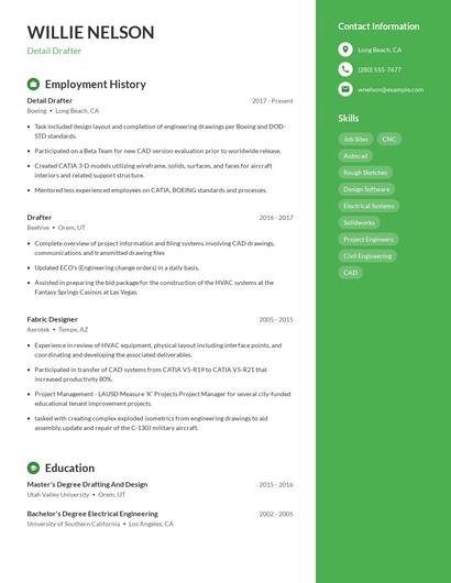 Detail Drafter Resume