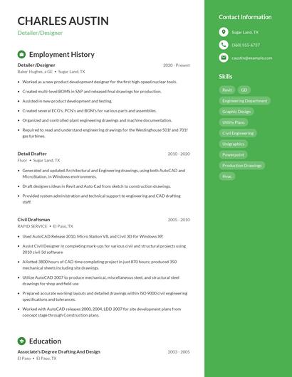 Detailer/Designer Resume