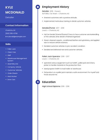 Detailer Resume