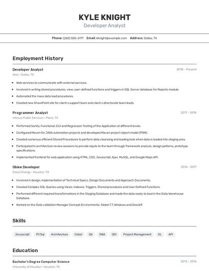 Resume example 2