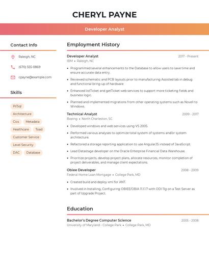 Resume example 3