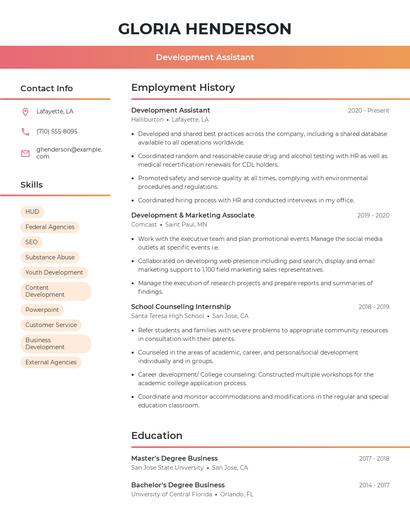 Resume example 3