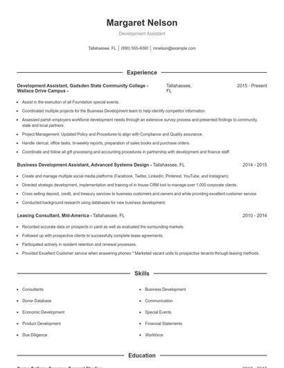 Resume example 1