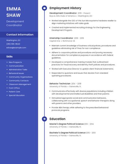 Resume example 5