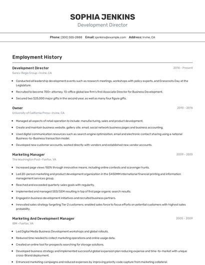 Resume example 2