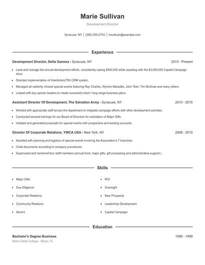 Resume example 1