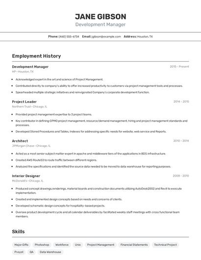 Resume example 2