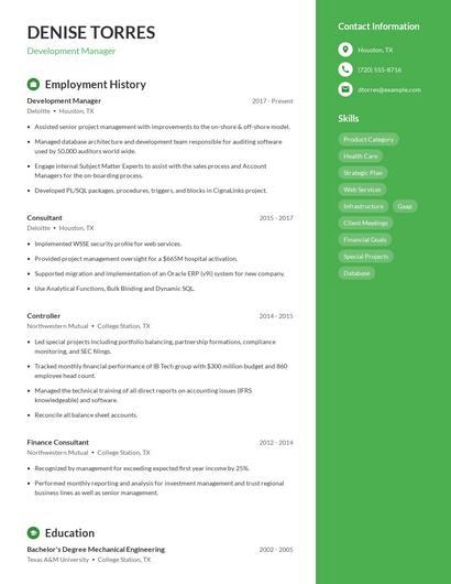 Resume example 4