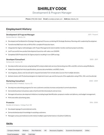Resume example 2