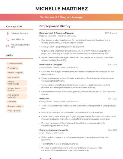 Resume example 3