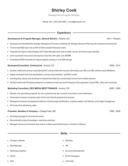 Resume example 1