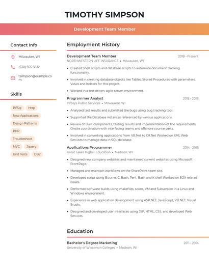 Resume example 3