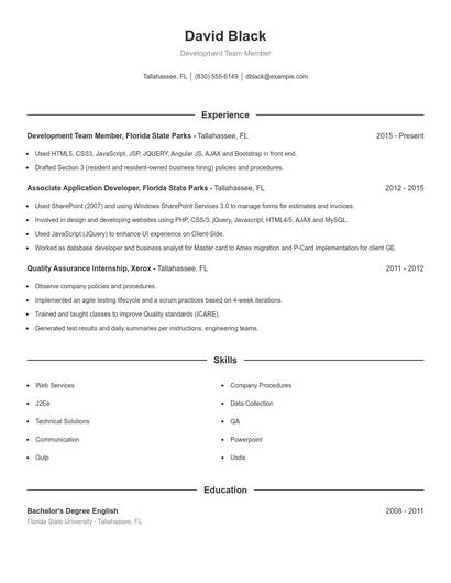 Resume example 1